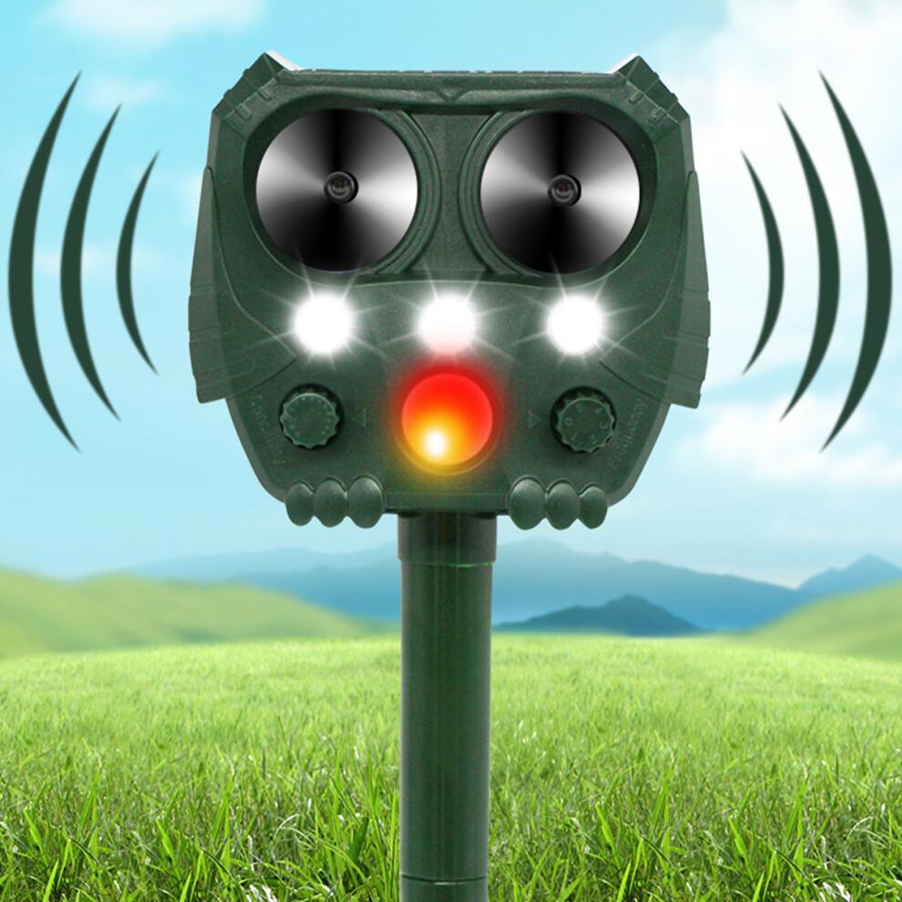 Répulsif anti-animaux solaire d'extérieur, répulsif ultrasonique avec détecteur de mouvement et lumière stroboscopique LED, résistant aux