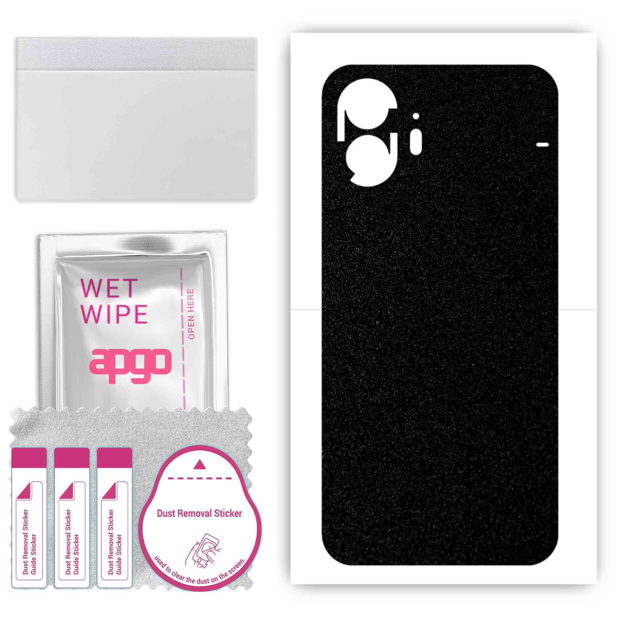 

Apgo Protective Skin Sticker для задньої панелі, сумісної з Nothing Phone 2, Wrap Film, Foil, Vinyl - Pattern Matte Black
