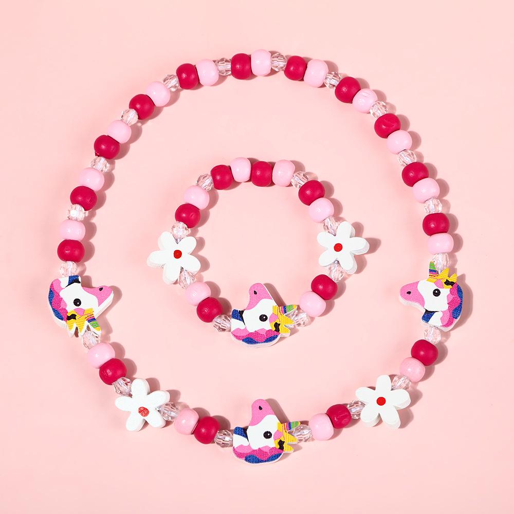 Charming Mermaid Necklace & Bracelet Set for Kids – Candy Color & Princess Theme