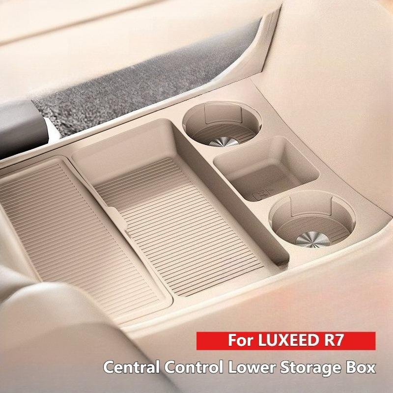 For ZHIJIE LUXEED R7 Central Control Lower Silicone Storage Box Car Armrest Anti-Slip Storage Box Case Car Interior Accessories
