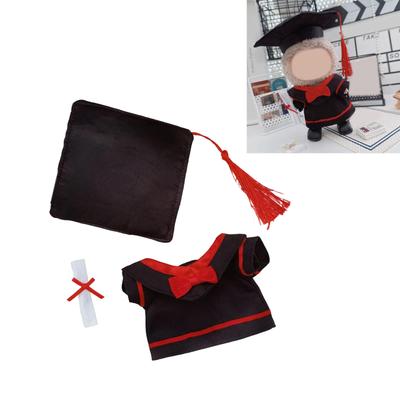 Graduation Cap Gown Set For 17cm Labubu Dolls Academic Robe Costume Bachelor Hat Collectible Doll Display Photo Props