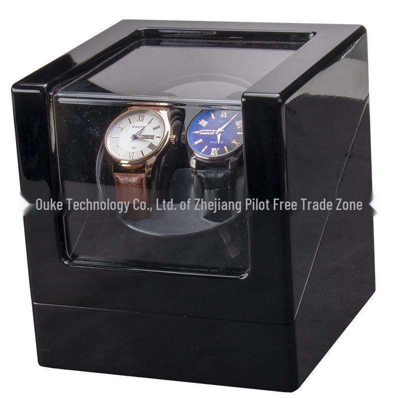 Black 5-Speed Adjustable Mechanical Watch Winder Gift Box with Automatic Electric Motor
