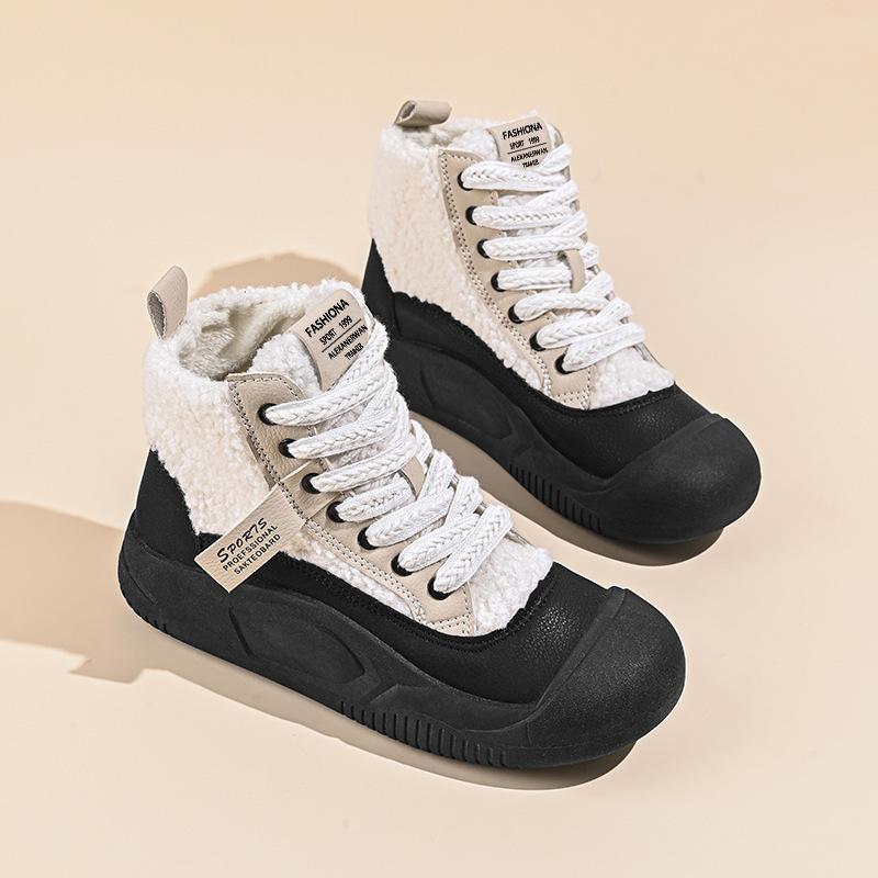 Martin boots winter high-grade cotton boots warm fluffy soft-soled piled warm mid-tube cotton shoes