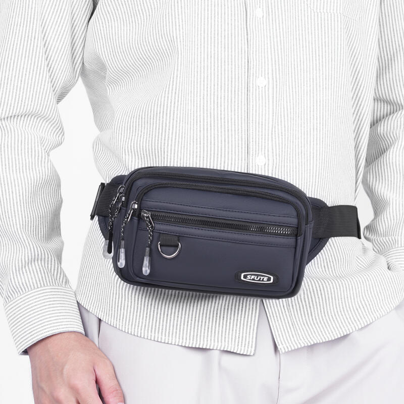 Men's Shoulder Crossbody Bag Multi-Layer Cash Register Waist Bag