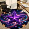 1pc Cosmic Starry Sky Chair Carpet for Office, Round Polyester Mat, Indoor Decor for Office, Easycare Fabric, Washable Non-slip Area Carpet