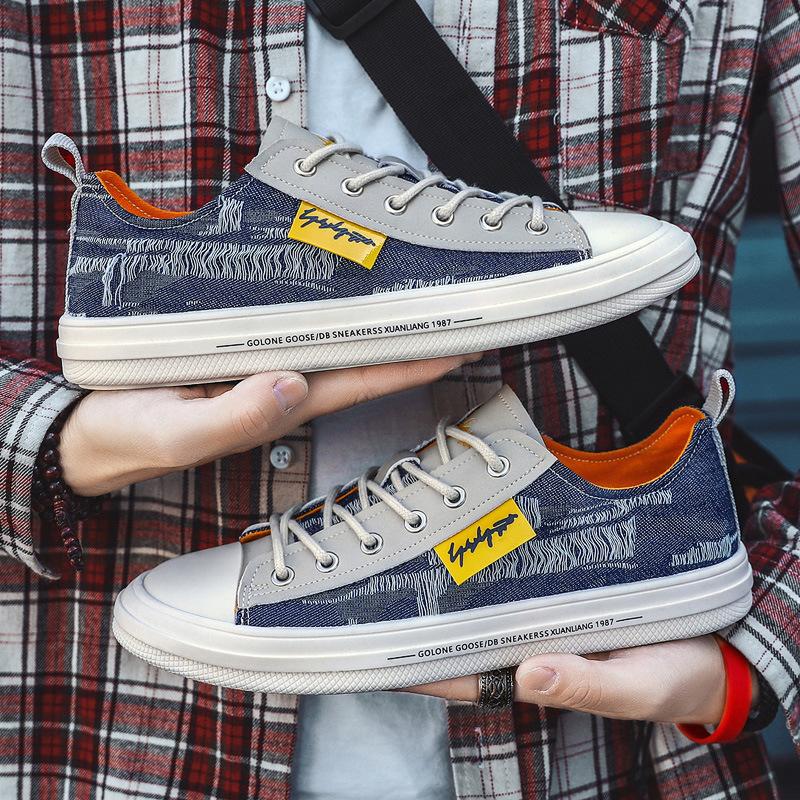 Модные весенние новые спортивные парусиновые туфли для мальчиков корейская повседневная — фото 4