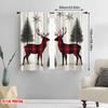 2pcs,2D Plane Printing Curtains Digital Printed Buffalo Plaid Reindeer Snowflakes (2) Polyester Easy Install (without Rod) All