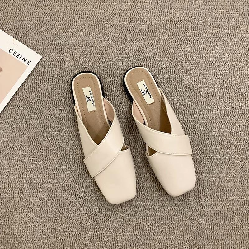 Niche Design Bag Head Half Slippers Outer Wear Summer One Pedal Muller Lady Flat Cool Slippers