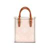 Tory Burch T Monogram Double T Logo Print Magnetic Closure Fabric With Leather Tote Bag Women tote bags Light-Pink 152428-650