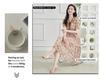 Summer Fashion V-neck Short-sleeved Long Dress with Temperament for Aging Women