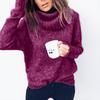 Autumn and Winter New Sweater Women's Solid Long Sleeve High Neck Pullover Knit Top
