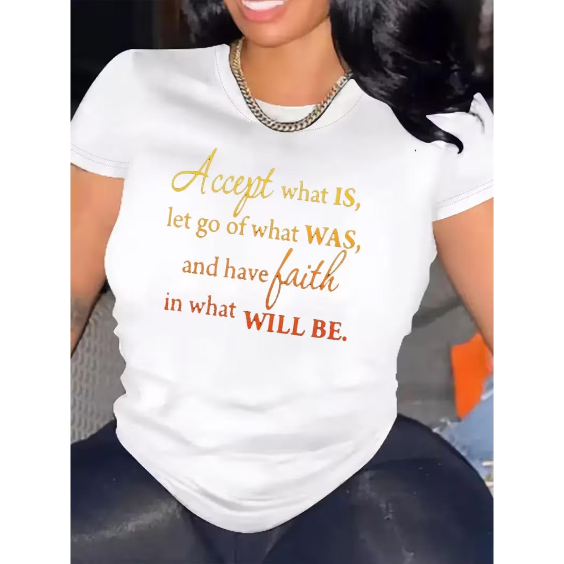 Women Casual Short Sleeve Tee Comfortable Crew Neck, Soft Adorable Tees Top S белый