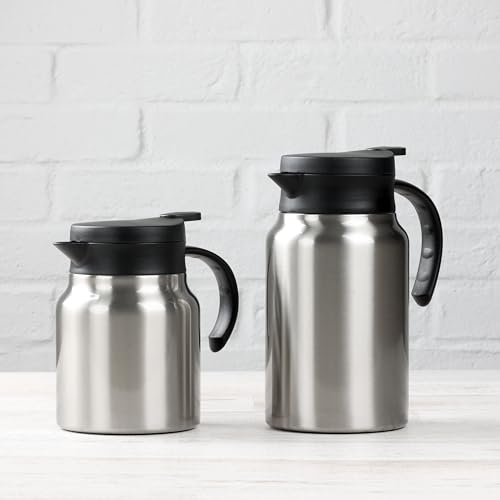 Pearl Metal Insulated Tabletop Pot, 1000ml/1.0L, Stainless Steel, Double-Layered Vacuum Wall, Silver, Elenot HC-247