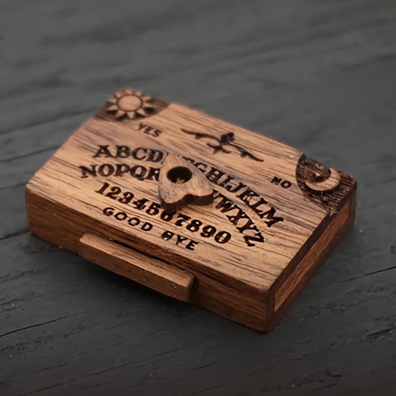 1/2Pcs Wooden for Paranormal Enthusiasts Mini Spirit Board Unique Gift With Planchettes Handmade Divination Tools with Drawer