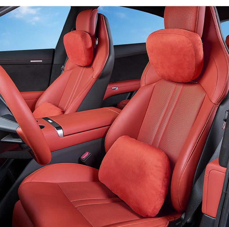 Compatible with Xiaomi 26 Models: SU7 Magnetic Headrest Neck & Lumbar Support Cushion for Car Decoration and Comfort.