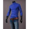 Autumn 2022 Men's Plus Size High Collar Solid Color Long-Sleeved T-Shirt