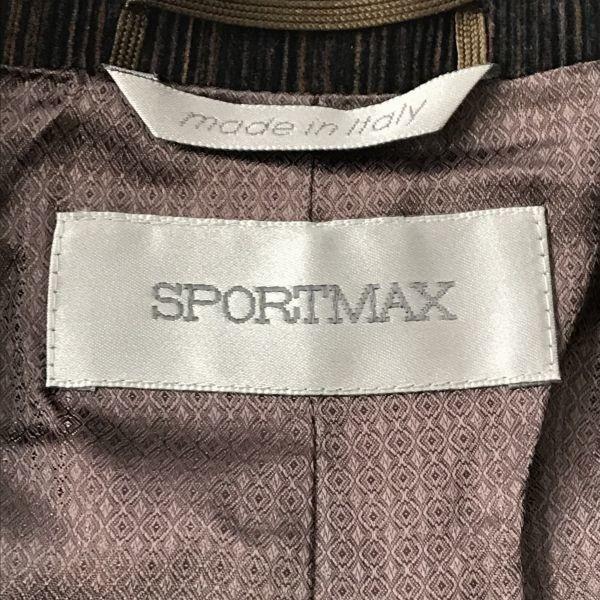 Made in Italy SPORTMAX Jacket Blazer 40 Women L Dark Brown Stripe Three Button(USED)