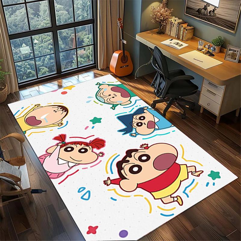 Bedroom Decor Crayon Shin-chan Large Area Non Slip Washable Rug Gamer Room Floor Mat
