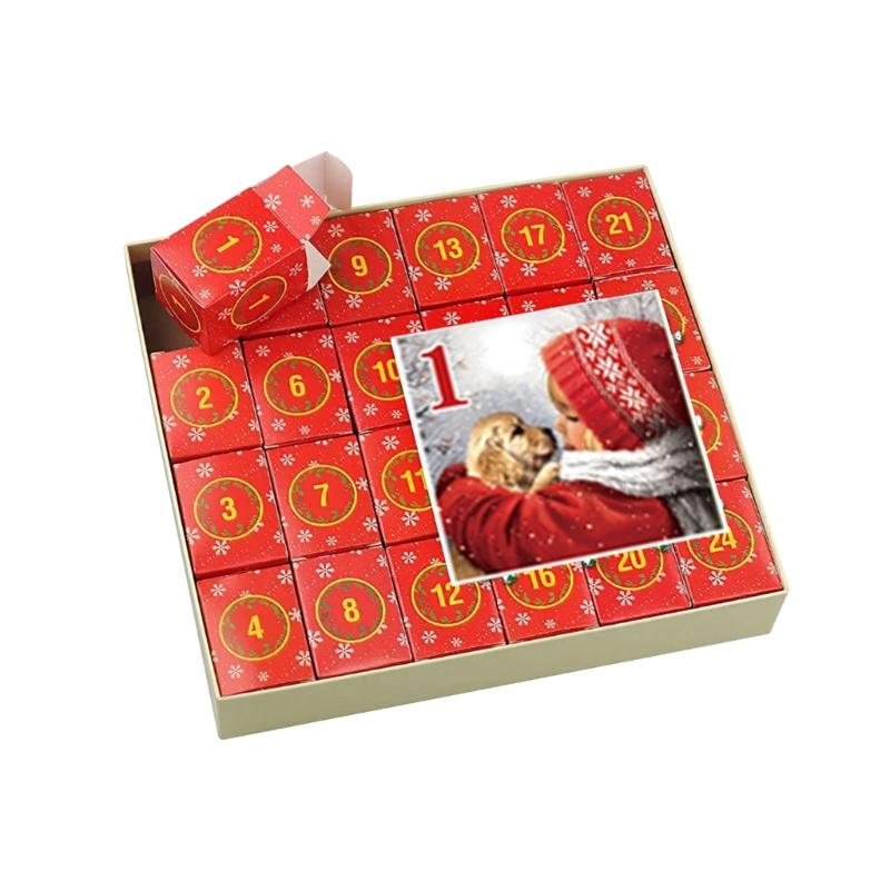 Рождественский Адвент-календарь Мультяшная Пазл Для Детей Взрослых Адвент-календарь Рождественские Подарки С Рождеством С Новым Годом 2024 1
