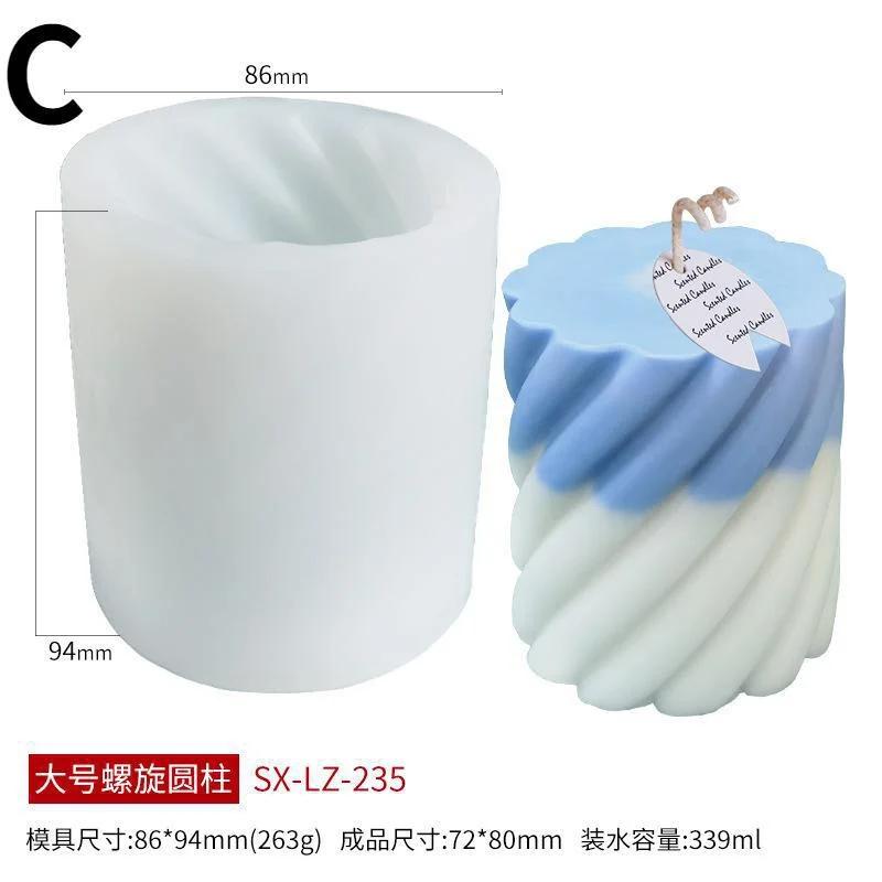 Spiral Cylindrical Incense Candle Silicone Mold DIY Creative Car Mounted Diffuser Handmade Soap Gypsum Mould
