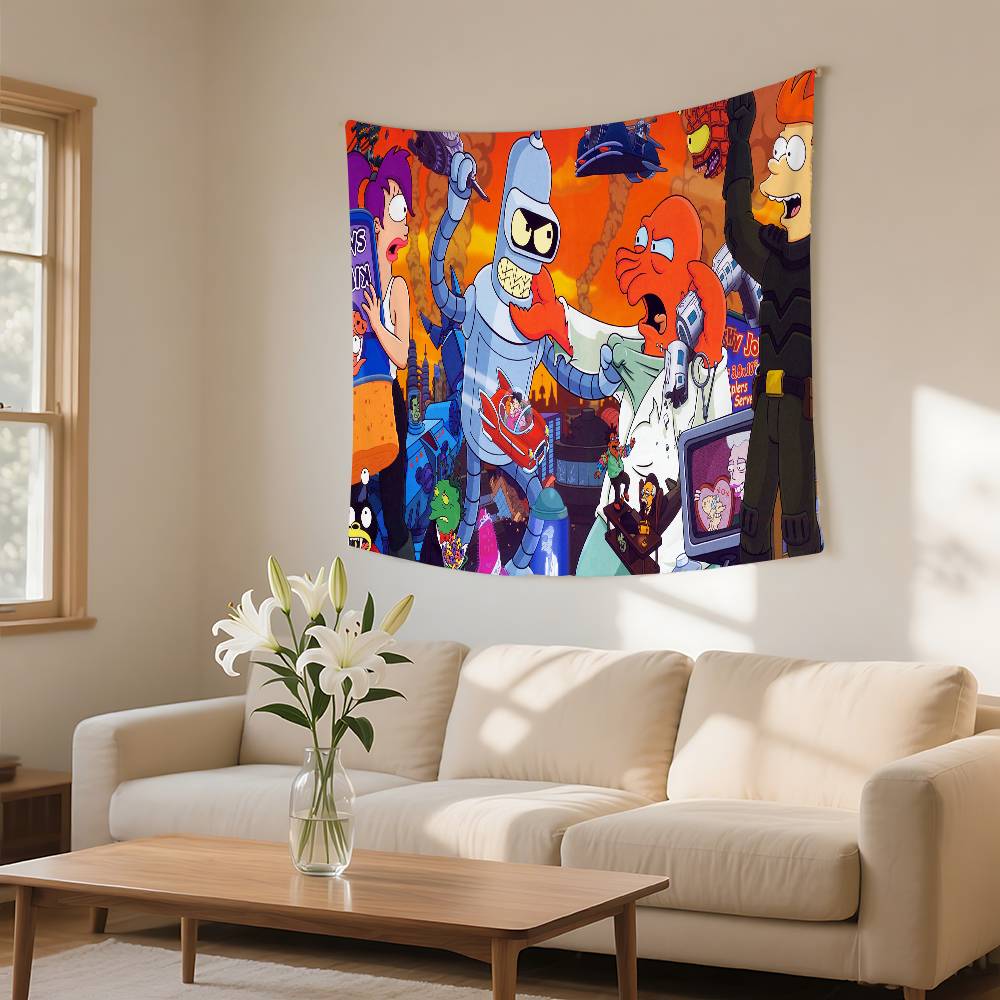 FFuturamas Tapestry Wall Hanging Tapestry Art Deco Blanket Curtain Hanging At Home Bedroom Living Room Decor