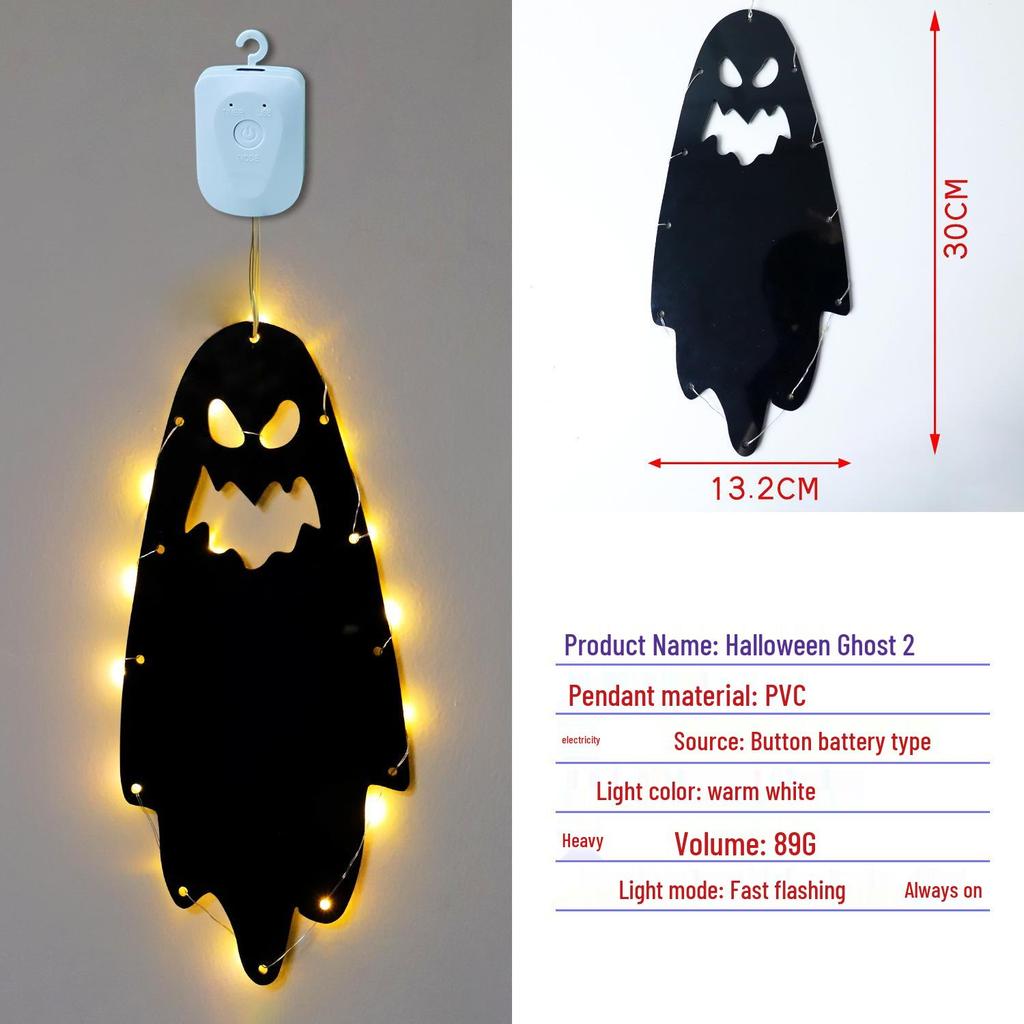 Halloween Pumpkin Ghost Hanging Lights for Indoor Wall & Window Decoration