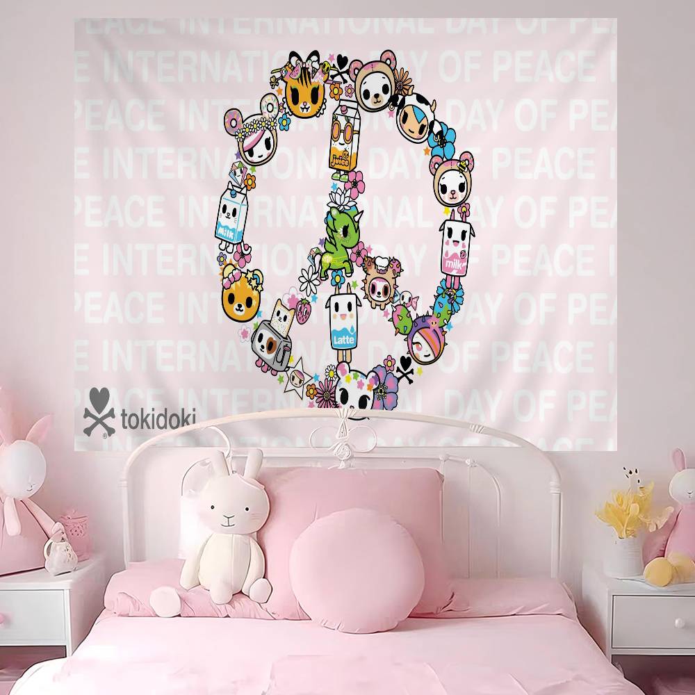 Japan Anime Tokidoki Chart Tapestry for Living Room Home Dorm Decor Art Home Decor