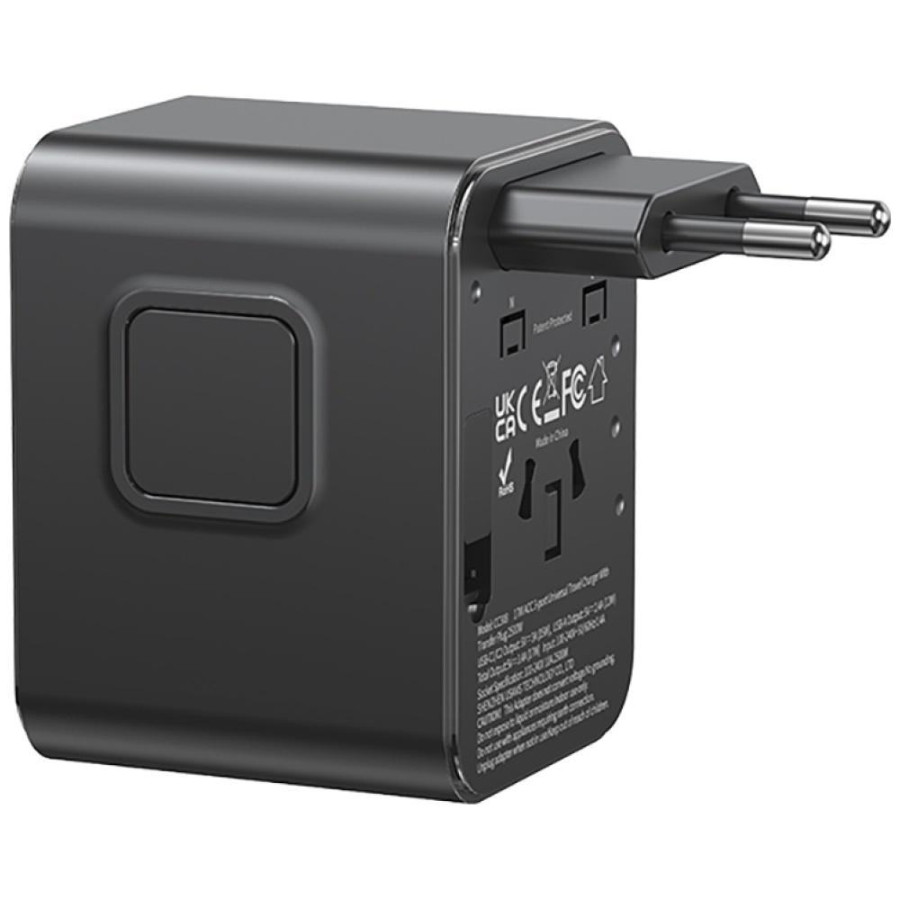 Ładowarka Sieciowa Usams Travel Adapter  Cc308 Usb-C + Usb-A 17W 4W1 Us/Au/Eu/Uk Czarny