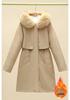 Women's Mid-Length Winter Parka: Thickened Velvet, Korean Style, Loose Fit, Large Fur Collar Cotton Jacket