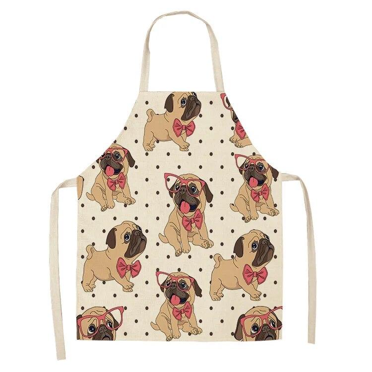 Cartoon Aprons Ladies Kitchen Tools Cooking Accessories Creative Linen Aprons Household Supplies Animal Dog Aprons