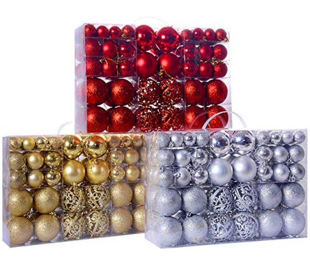 Christmas Luxury Set of Christmas Tree Gorgeous and Perfect for Christmas Beautiful Gold Ball Christmas DIY E-Fly Ornaments, 100, Ornaments, Stylish,