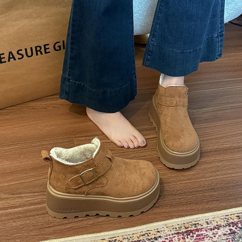 Women's Thick Bottom a Footstool Fashion Winter Lightweight Warm Anti Cold Snow Boots Non-slip Casual Sneakers Cotton Boots