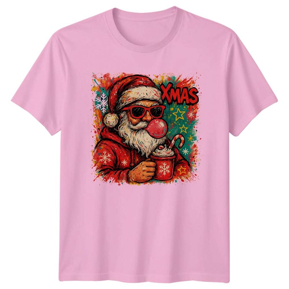 Xmas Santa Sunglasses Christmas Holiday Unisexs Unisexs Graphic Tee Fun