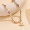 Collier Naturel Perles Coquillages Style Plage avec Pendentif Étoile de Mer Tropicale Mode Bohème Bijoux Fête Océanique Choker Femme