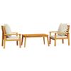 VidaXL Garden Lounge Set with Cushions 3 Pcs, Patio Sofas, Patio Furniture Set, Outdoor Furniture, Wood 3211807