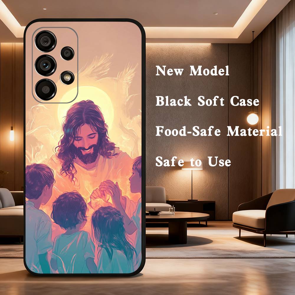 Jesus Christian Faith Case For Samsung Galaxy A73,52,71,22,Note,31,8,9,53,32,72,41,J7,Soft Black Silicone Cover