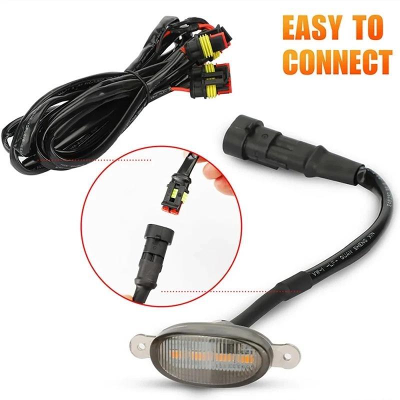 4Pcs Universal Car Front Led Grille Light Smoked Amber White 12Led Grill Light Eagle Eye Lamp For Off Road Trunk Suv 12V
