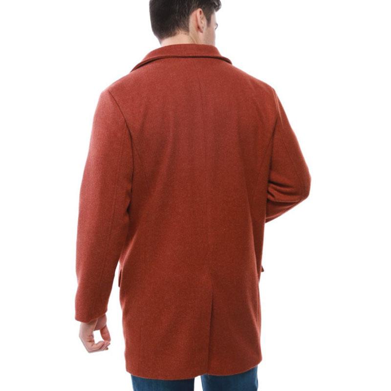 Men's Autumn and Winter European and American Style Double-breasted Mid-length Lapel Woolen Windbreaker