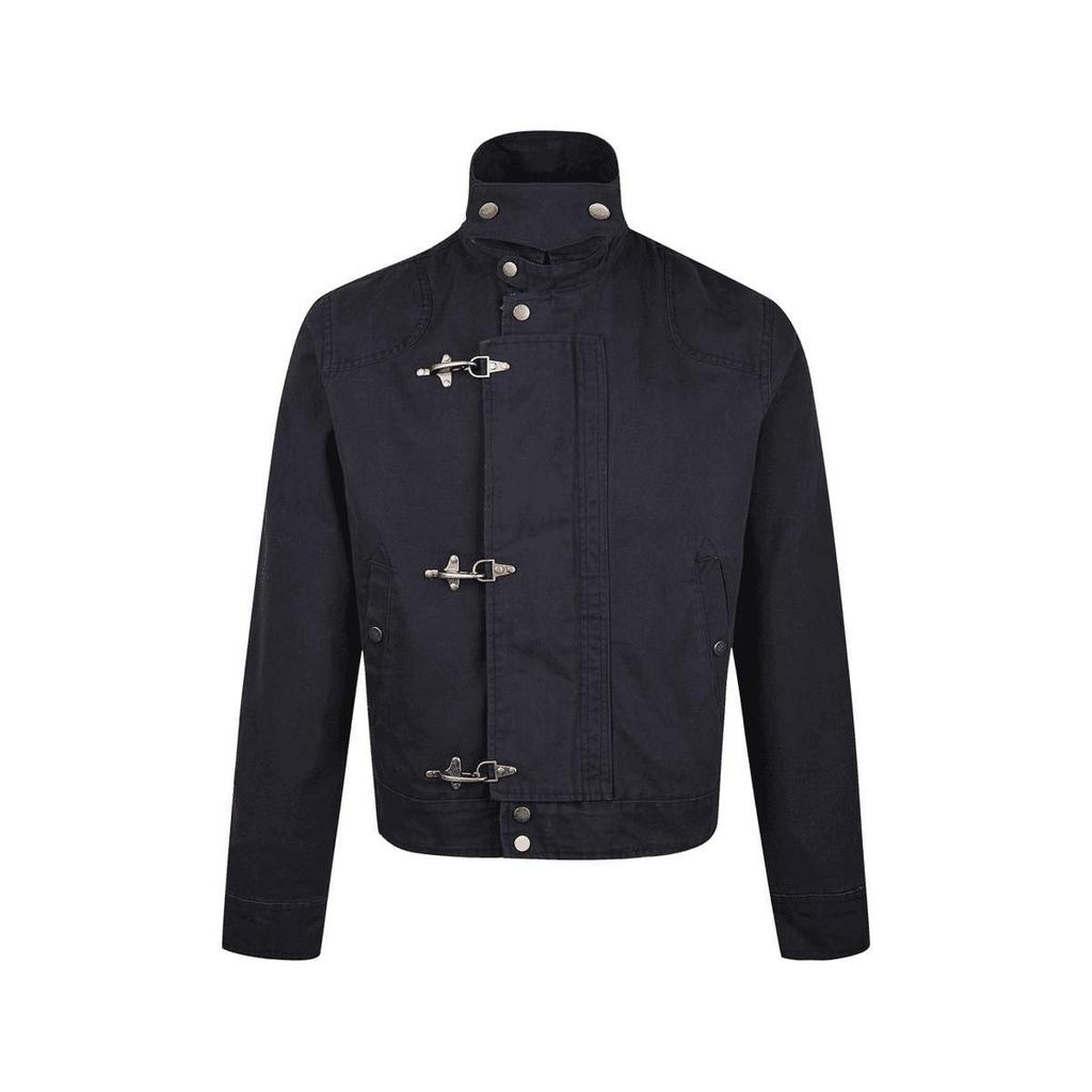 Men's Retro Patchwork Airplane Buckle Jacket