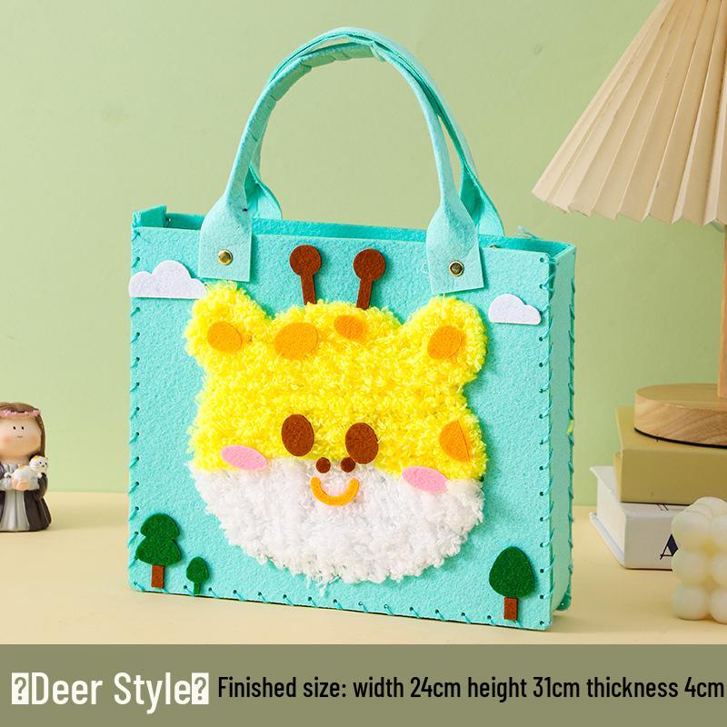 Cartoon Wool Embroidery Kit: Creative DIY Sewing for Kids Aged 3-6