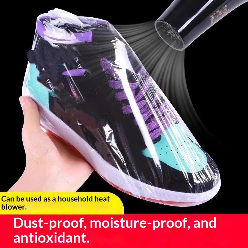 50 Stück PVC Transparent Sneaker Schrumpffolie Staubdicht Feuchtigkeitsdicht Anti-Oxidation Für Schuhsammler Aufbewahrung zu Hause