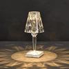 Portable Modern Acrylic Diamond Table Lamp with Crystal -Wireless Night Light for Bedroom Decor and Desk Use Including Lampshade