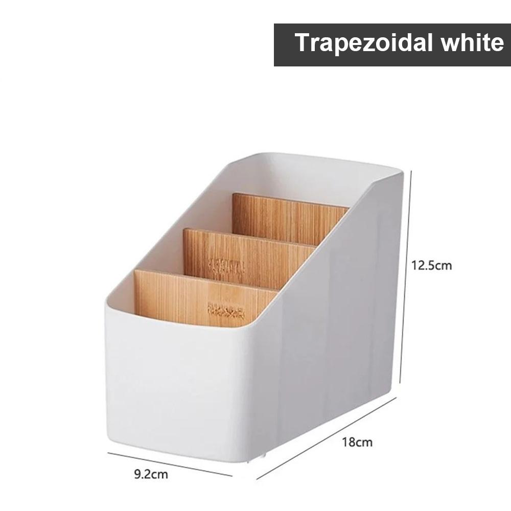 Remote Control Holder TV Remote Control Organizer Desktop Wooden Storage Box For Bedroom Living Room Table Organizer