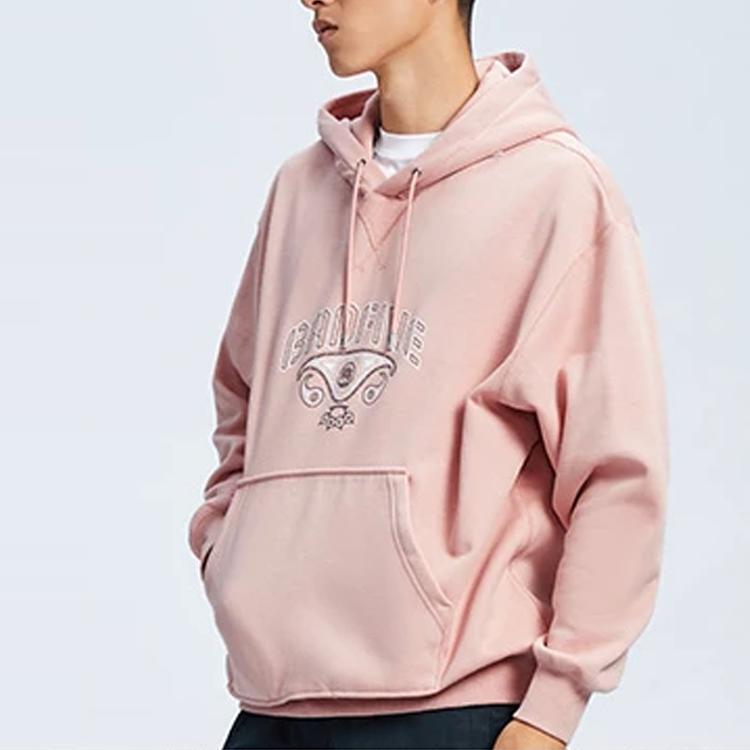 Li Ning Badfive Basketball Series Casual Floral Print Fleece Long Sleeve Sweatshirt Unisex sweatshirt Fog-Rose-Pink AWDR771-2