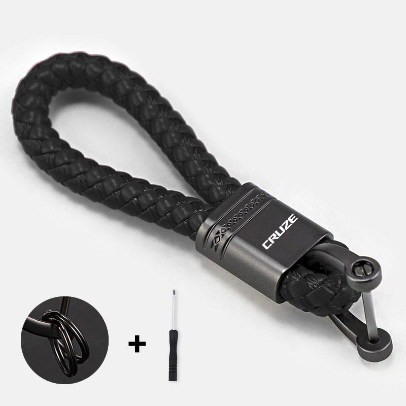 

Woven Leather KeyChain Car Zinc Alloy Key Ring Auto Accessories For Chevrolet Spark Captiva Cruze Tracker Epica Nubira Optra Z71