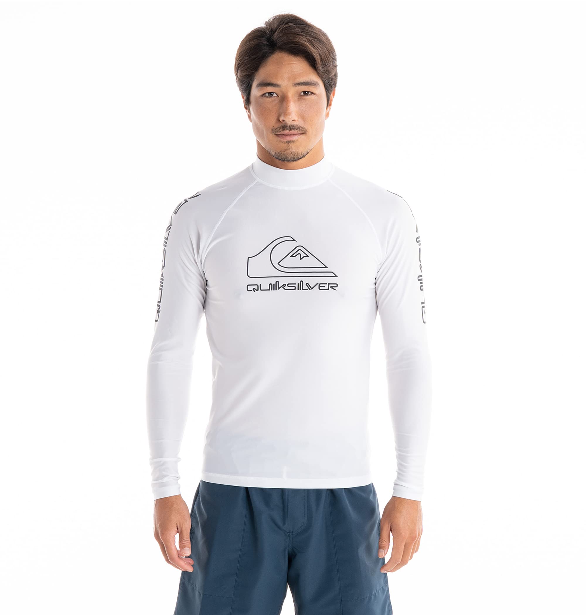 Quiksilver New Tours LS Мужская Белая Большая Рашгард