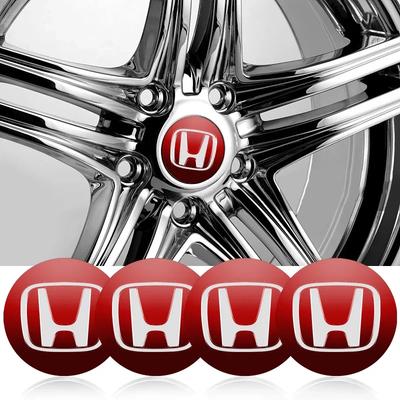 Car Hot FIT 4Pcs Car Wheel Center Hub Cap 56mm Emblem Decal Wheel Sticker For Honda Civic Fit City Cry Accord CB500 Cb650r Forz