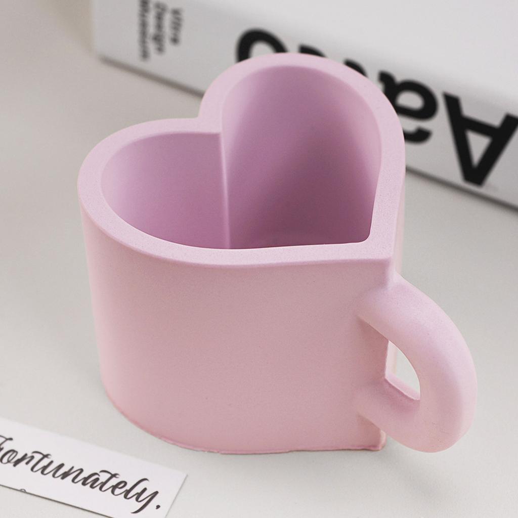 DIY Liebesherz Tasse Silikonform Aromakerzenbehälter Henkel Teetasse Gips Harzform Handgemacht Heimdeko Valentinstagsgeschenke
