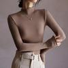 Elegantly Designed Women's Ruffle-Edged Half-High Neck Long-Sleeve Top for Autumn/Winter