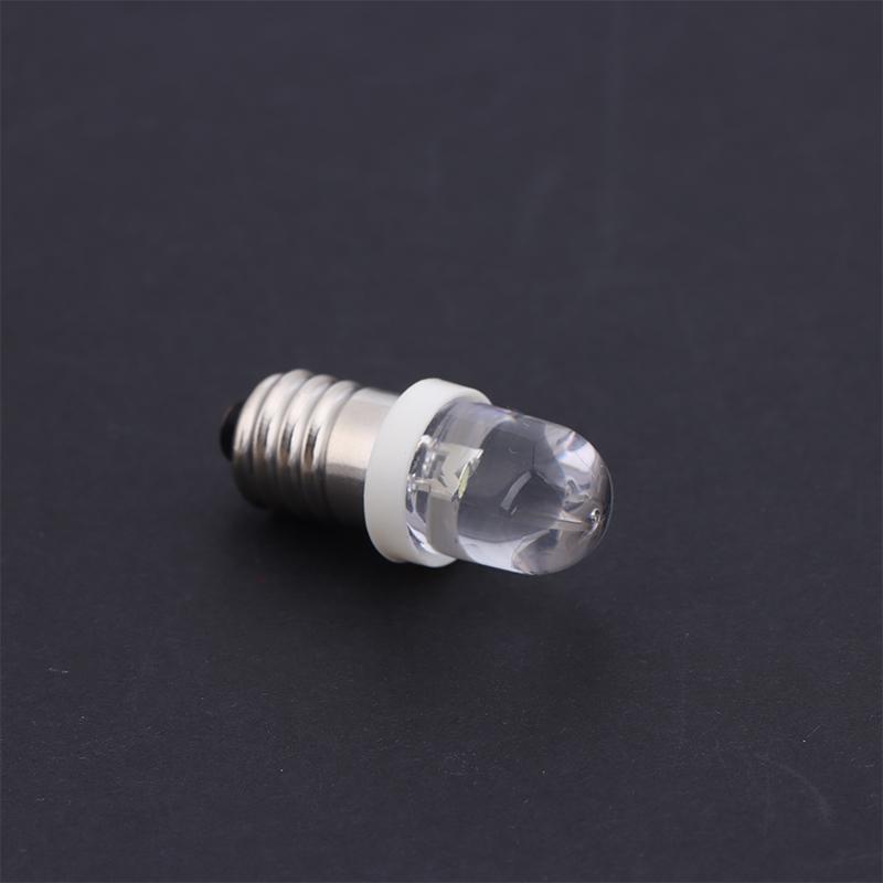 5Pcs Led E10 Dc3V 5V 6V 12V 24V Screw Bulb Warning Signal Bulb E10 Instrumentation Bulb Indicator White Auto Interior Light